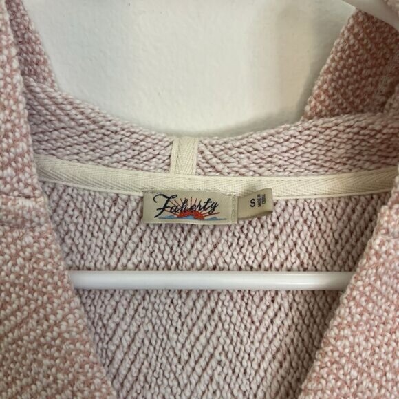 Faherty Women’s Seabrook French Terry Hoodie Textured Light‎ Pink Sz Small - Picture 2 of 12